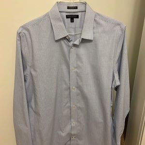 mens dress shirt button down blue and white